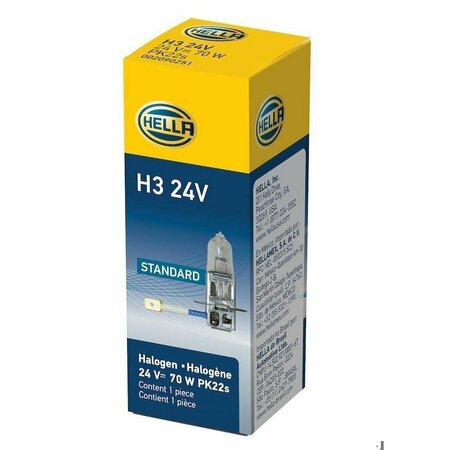 Hella Bulb H3 24V 70W Pk22S T3.25 Bulbs, H324V H324V